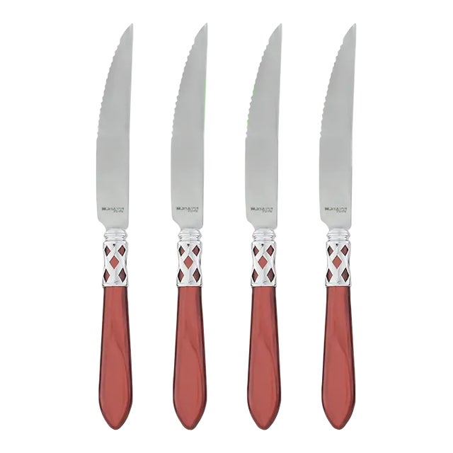 VIETRI Aladdin Brilliant Red Steak Knives - Set of 4 For Sale