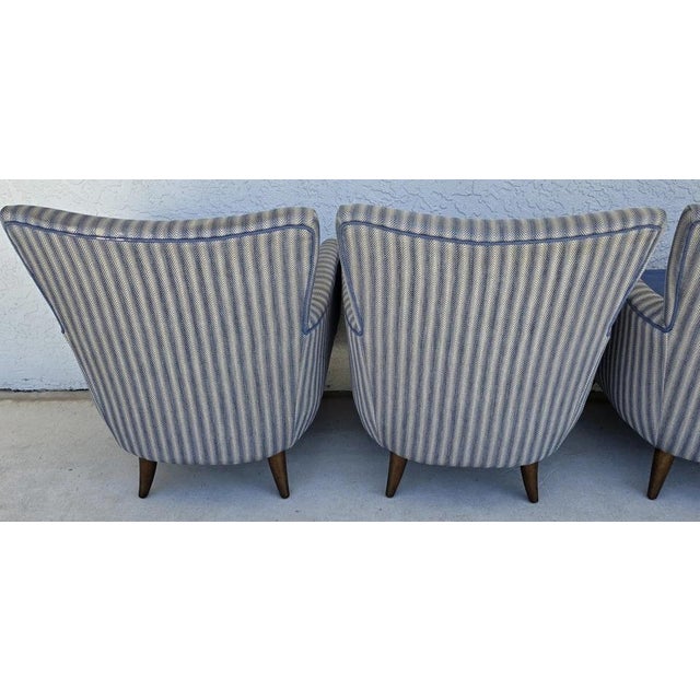 1950s MCM Edward Wormley Gio Ponti Style Armchairs Set of 4 For Sale - Image 12 of 18
