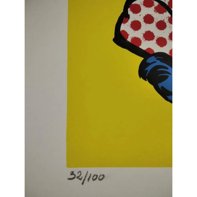 Blue Tresano, Lichtenstein Style Figure, 1980, Lithograph For Sale - Image 8 of 9