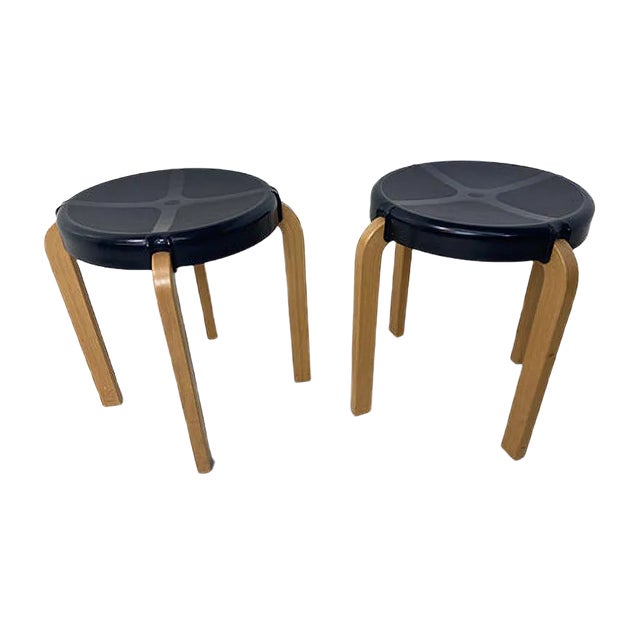 Set of Vintage Scandinavian Style Stools from Kembo, 1970s For Sale