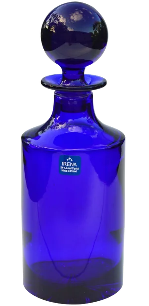 Mid-Century Blue Crystal Decanter