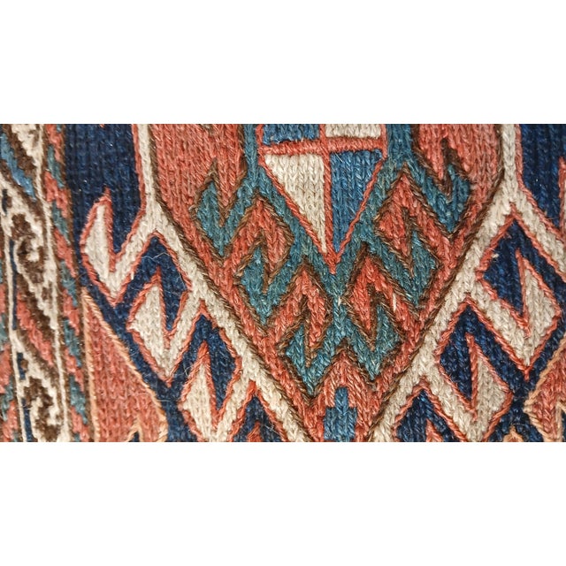 Antique Shahsavan Soumak Flatweave Bag Face Fragment – 21" X 27" For Sale In Philadelphia - Image 6 of 16