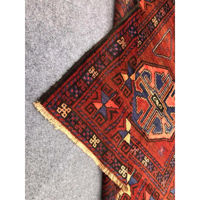 Traditional 1960s Geometric Baluch Taimani Rug For Sale - Image 3 of 5