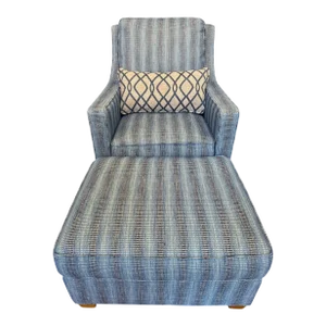 Custom Made C.R. Laine Swivel and Glider Chair With Ottoman
