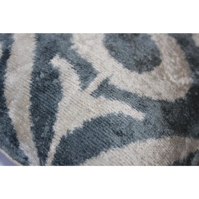 Contemporary Contemporary Silk Velvet Ikat Pillow For Sale - Image 3 of 8
