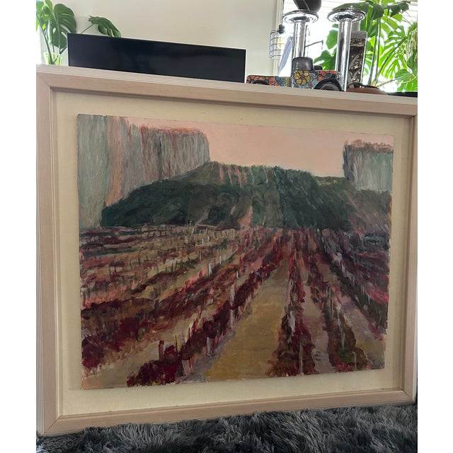 1990s Exhibition-Scale Maury Hazeltine Original Acrylic Painting "Umatilla Vineyard - Winter" – Complete 1992 Marianne Partlow Gallery Provenance For Sale - Image 5 of 11