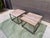 Beautiful pair of authentic Mitchell Gold + Bob Williams side/end tables featuring thick rustic wood tops paired with...
