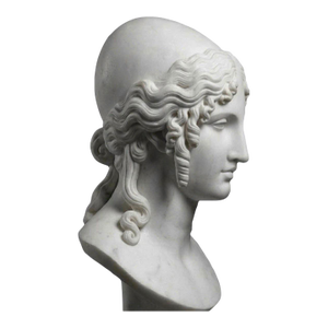 Hand-Carved Natural Marble Bust Sculpture – Helen of Troy