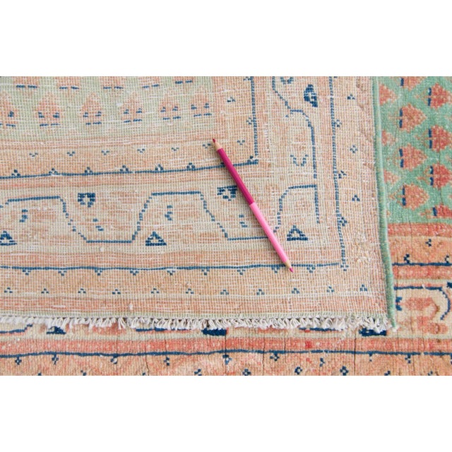 1920s Antique Allover Apricot Mint Pink Hand Knotted Runner - 2’7” X 14’4” For Sale - Image 10 of 10