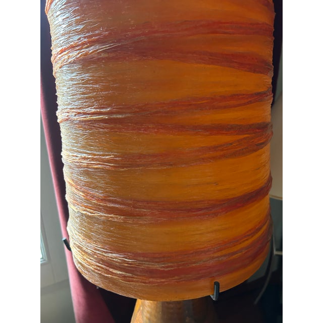 Resin Shade Terracotta Double-Lighting Lamp by Accolay, 1960 For Sale - Image 6 of 11