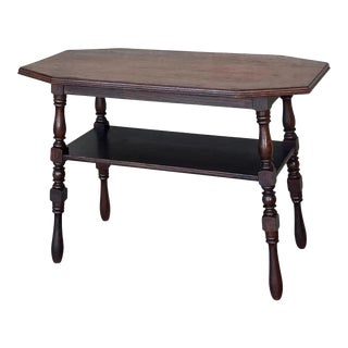 Country French Two-Tier Walnut Console Side Table For Sale