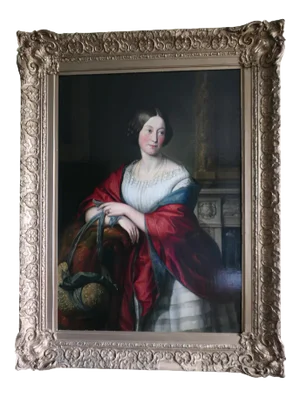 Portrait of Mary Harris Stretton with Bonnet, 19th Century, Oil on Canvas