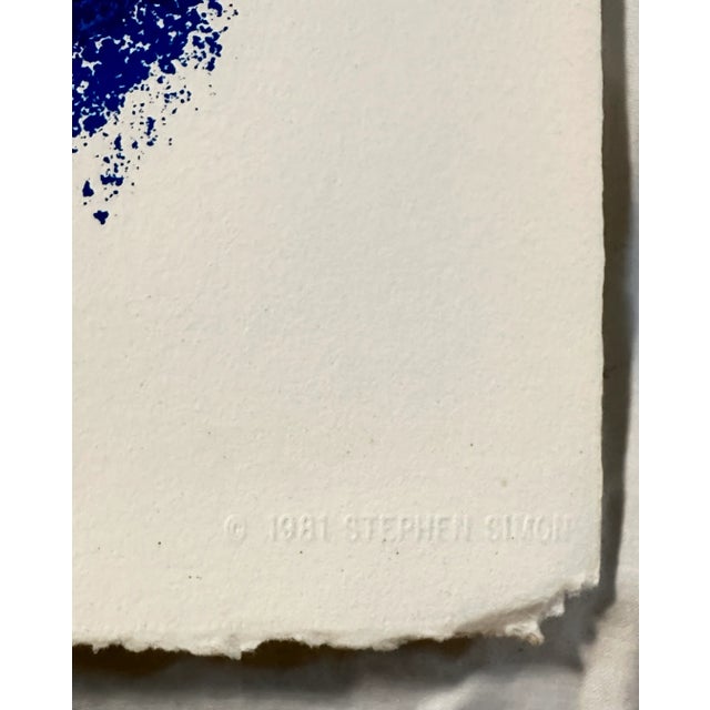 Abstract Dan Christensen "Blue Rancho" Original Serigraph Print 1981 For Sale - Image 3 of 5