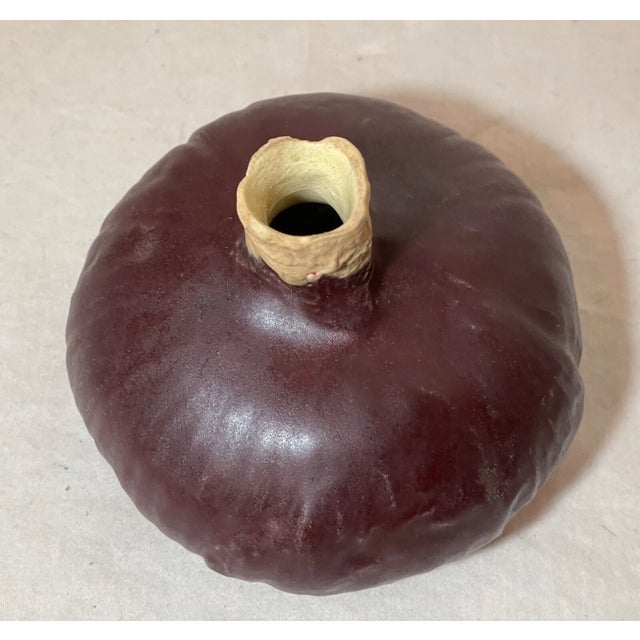 Ceramic Vintage 95' Handmade Patricia Garrett Figural Vegetable Red Onion Pottery Vase For Sale - Image 7 of 9