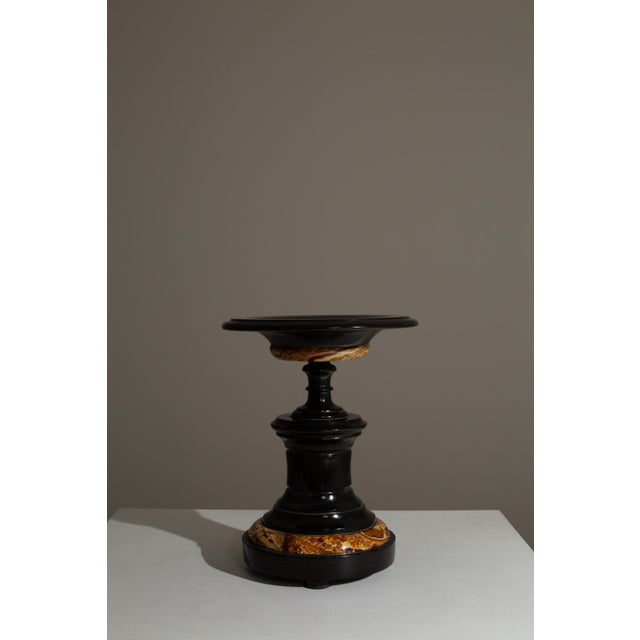 19th Century French Black Marble Tazza Candle Holder For Sale - Image 4 of 18