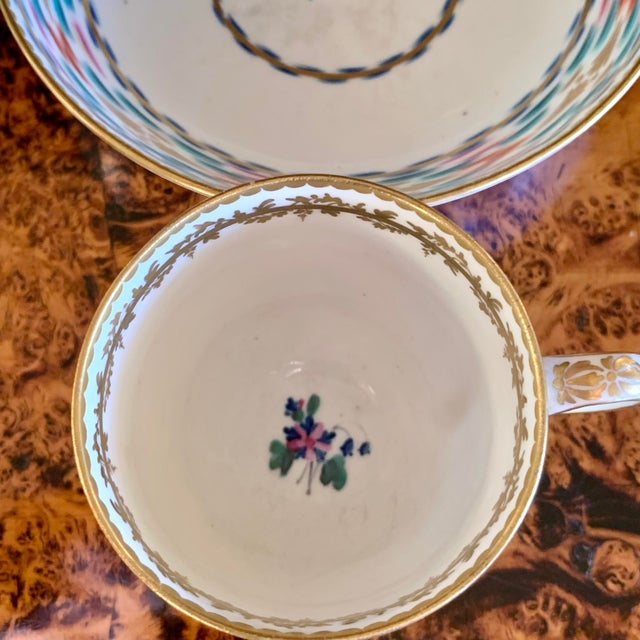 Gold Fine Early English Derby Porcelain Coffee Cup Polychrome and Gilt For Sale - Image 8 of 10