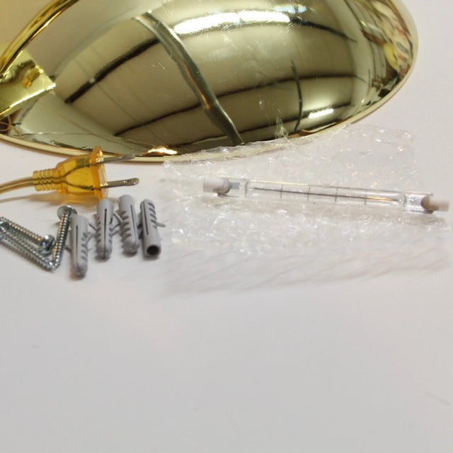 Brass Vintage Mid Century Modern Brass Flying Saucer Wall Sconce For Sale - Image 8 of 11