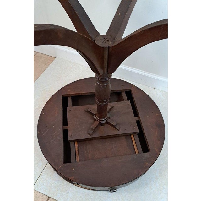 Brown 1920s–30s Federal/Hepplewhite Revival Mahogany Drum Table Paw Feet Single Drawer For Sale - Image 8 of 12