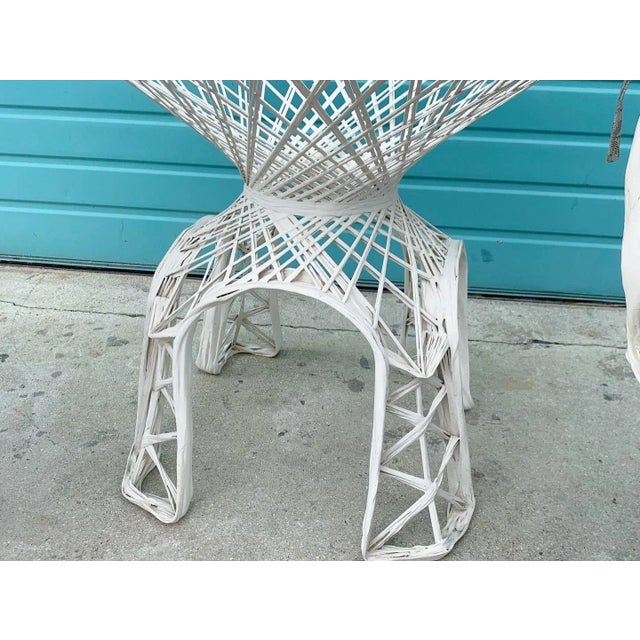 1970s Mid Century Modern Russell Woodard Spun Fiberglass Cream Dining Set - 3 Pieces For Sale - Image 5 of 6