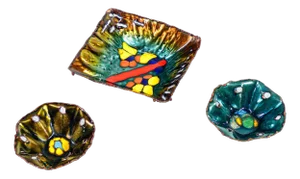 Enamelled Copper Saucers from Laurana Studio, Set of 3