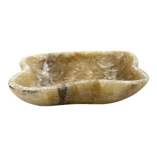 Organic-Shaped Onyx Bowl For Sale