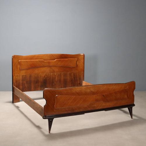 Vintage Double Bed in Exotic Wood Veneer, 1950s For Sale - Image 10 of 10