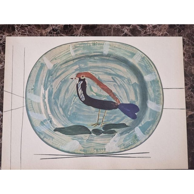 Modern Print Depicting Pablo Picasso Vallauris Plate with Bird from Albert Skira, Mid-20th Century For Sale - Image 3 of 7