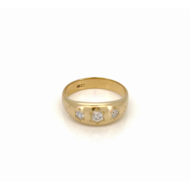 Vintage Old European Diamond Starburst Ring, Celestial, 18k, Size 9 For Sale In Los Angeles - Image 6 of 7