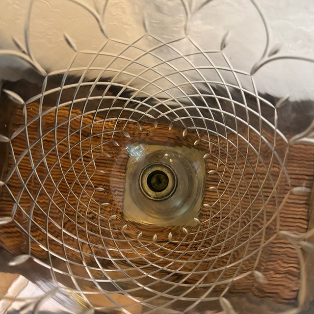 Vintage Brass and Etched Glass Hurricane Candle Holder For Sale - Image 11 of 12