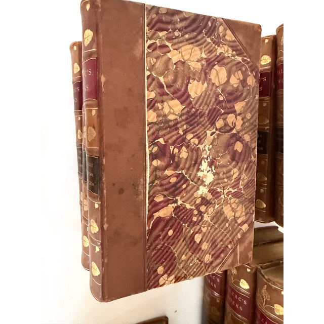 Antique Leather Bound Balzac Books, Set 18 For Sale - Image 18 of 18