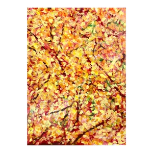 Large Abstract Painting "Golden Embers in the Sky" Signed Arlene Carr