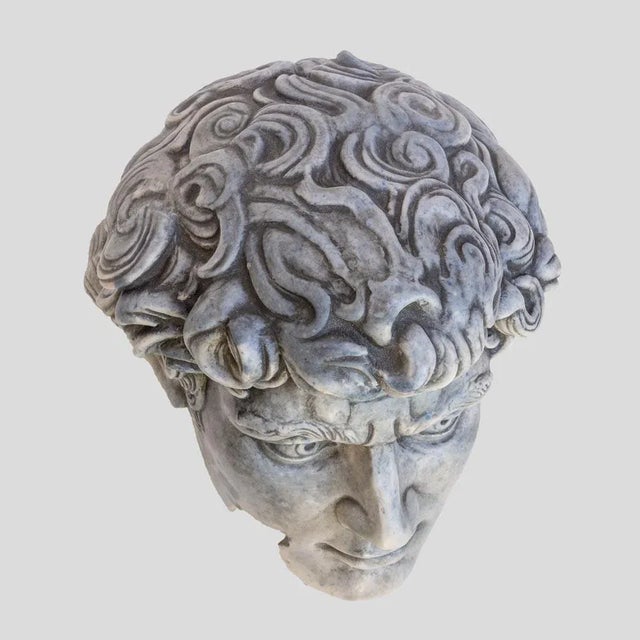 Head of David Fiberglass Sculpture For Sale - Image 3 of 8