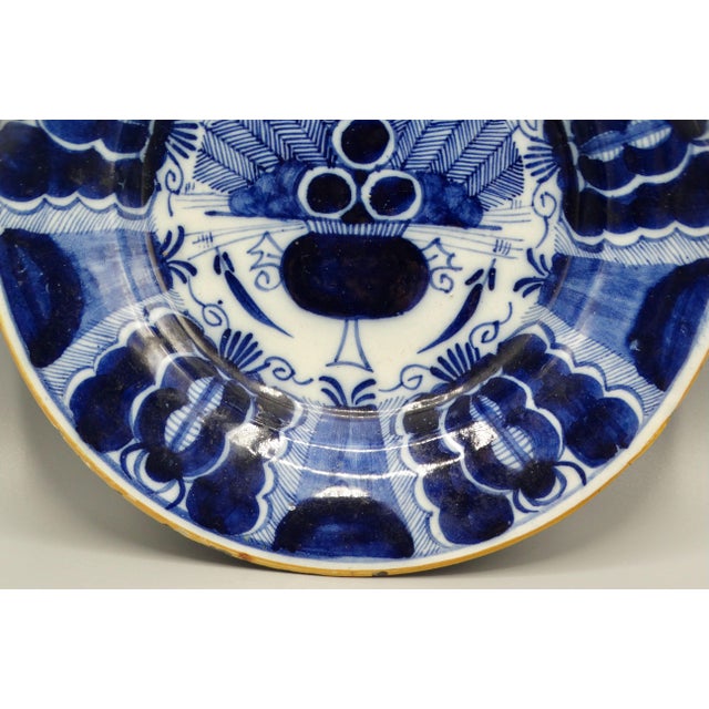 Late 18th Century 18th-Century Delft Peacock Plate Maker's Mark For Sale - Image 5 of 10