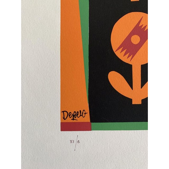 This fortunato depero wonderful multi-colored print on paper is a multiple of 250 printed by the authorization of museum...