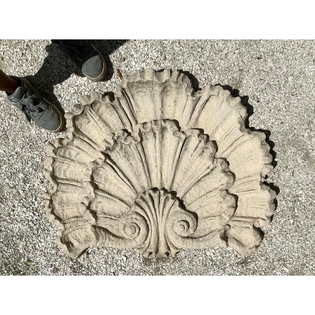 Ecru Vintage Concrete Shell Wall Plaque For Sale - Image 8 of 17