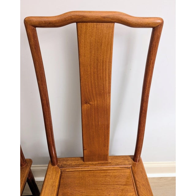 Wood Chinese Ming Style Chair Pair Yolk Back Mid 20th Century For Sale - Image 7 of 13