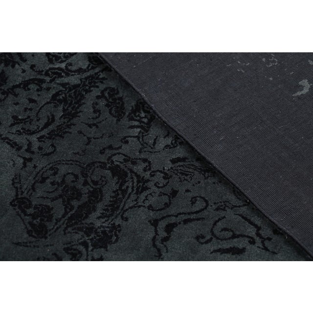 Rug & Kilim’s Modern Classics Rug in Black and Gray With Muted Floral Patterns For Sale In New York - Image 6 of 6