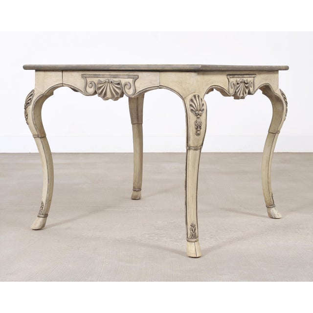 2000 - 2009 Dennis & Leen Beauvais Painted Square Salon Games Center Table For Sale - Image 5 of 18