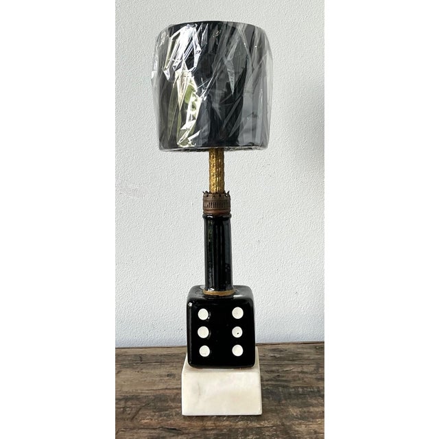 Vintage Ceramic Dice Table Lamp For Sale - Image 12 of 15