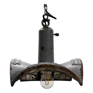 Vintage Industrial Mirrored Pendant Light by Esla, 1920s For Sale