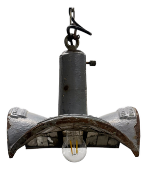 Vintage Industrial Mirrored Pendant Light by Esla, 1920s