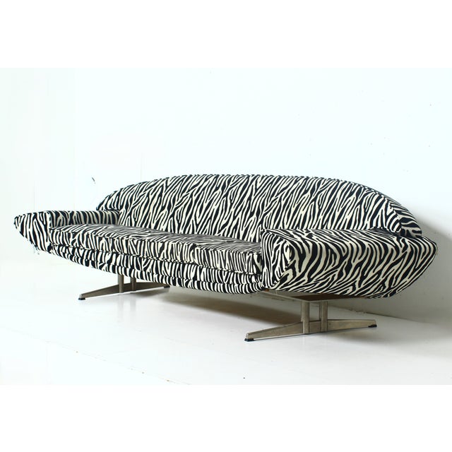 Curved Capri Three-Seat Sofa with Zebra Upholstery from Johannes Andersen, 1965 For Sale - Image 11 of 15