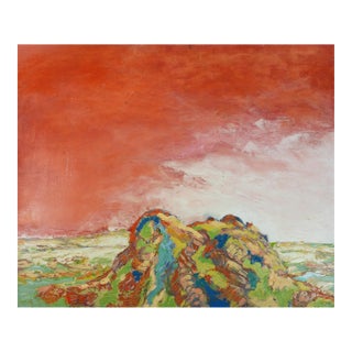 Contemporary Expressionist Rocky Coastal Landscape Painting For Sale