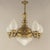 Gold Chandelier in Brass with Cut Glass Shades, Budapest, 1930s For Sale - Image 8 of 12