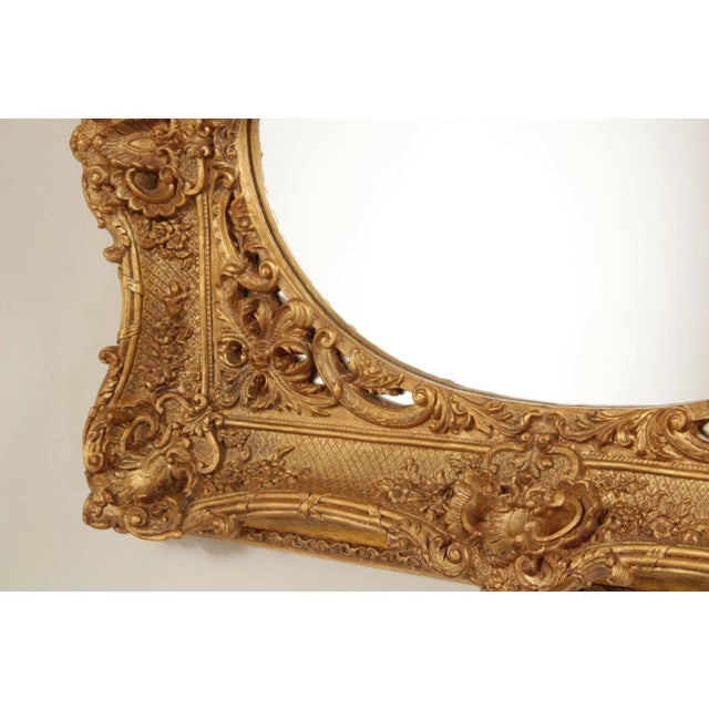 Late 20th Century French Rococo Ornate Gilt Frame Oval Wall Mirror For Sale - Image 10 of 12