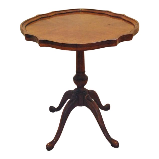 1970s Federal Duncan Phyfe Walnut Round Side Table | Chairish