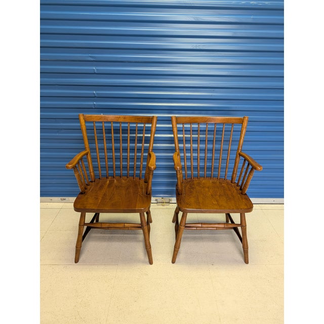 Vintage Mid-Century Stickley Cherry Valley Spindle Back Dining Chairs - Set of 6 (2 Arm, 4 Side) For Sale - Image 10 of 16