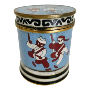 1930's Chinese Deco Cloisonne Canister
