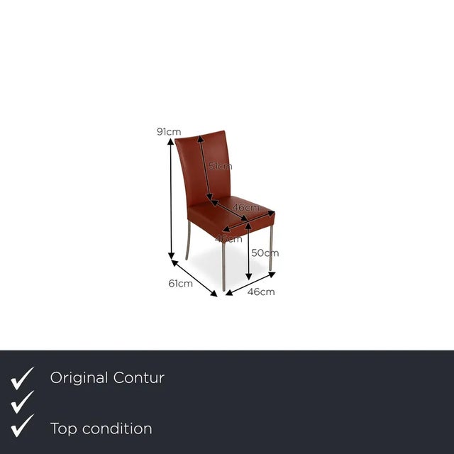 The Pentahouse chair set from Contur is covered in brown genuine leather and stands on narrow feet. It is characterized by...