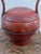 Antique Chinese Red Lacquered Wooden Wedding Basket With Dragonfly Lid Motif For Sale - Image 11 of 13